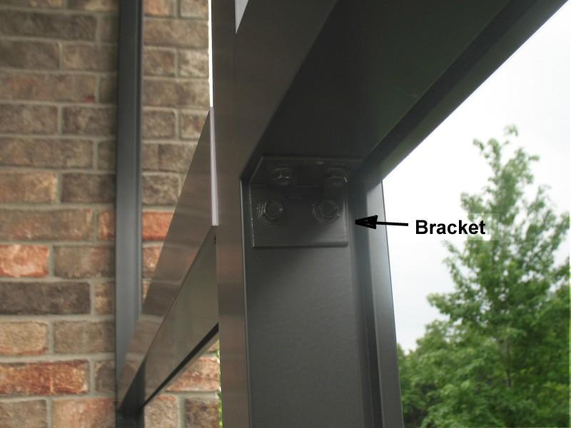 The horizontal pieces fasten with supplied aluminum brackets.