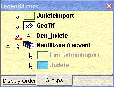 Elementele grafice importate JudeteImport si Lim_adminImport apar in fereastra hartă.
