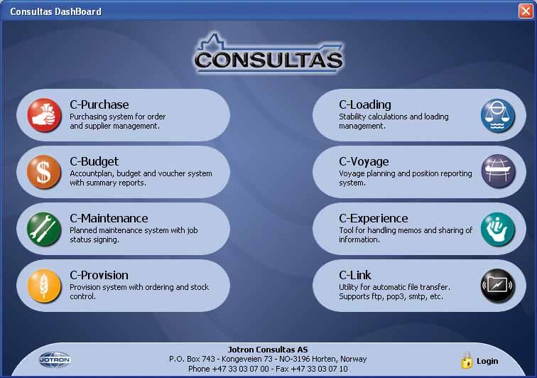4 of the Consultas suite supporting a variety of ship management tasks.