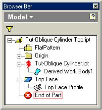 ipt file, and click the OK button (Figure 1E-5B); the 3D model of the top piece appears on screen; click once to create an occurrence of