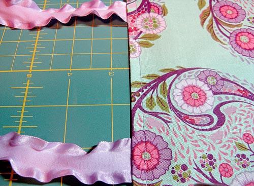 Your seam is now along the edge and the ribbons will pull out