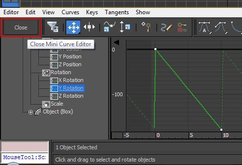 Click on the Close button to close your mini curve editor. If you play your animation back, you will see that the propeller now spins full over and over and over again.