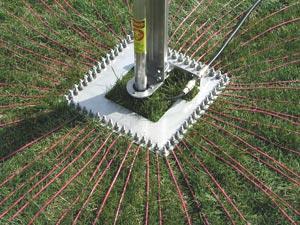 Ground Radials The following procedure describes installation of radials onto the surface of the ground over an existing lawn.