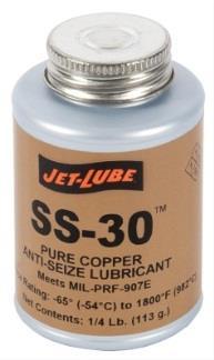 On bonded metal surfaces Jet-Lube SS-30 assures electrical and RF conductivity while preventing oxidation and corrosion.