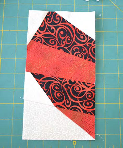 Place the second piece as done in previous steps and continue stitching. Make four of each section.