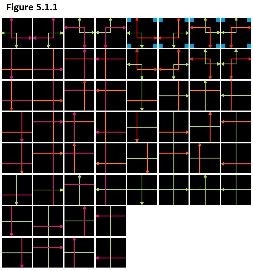 Constructing a tiling using these new tiles, and then only considering the pink lines, gives a system of squares, none