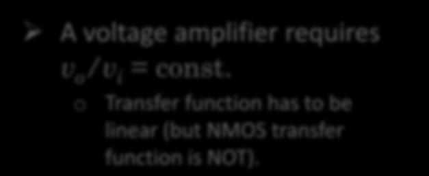 Foundation of Transistor Amplifiers A voltage amplifier requires v o /v i =