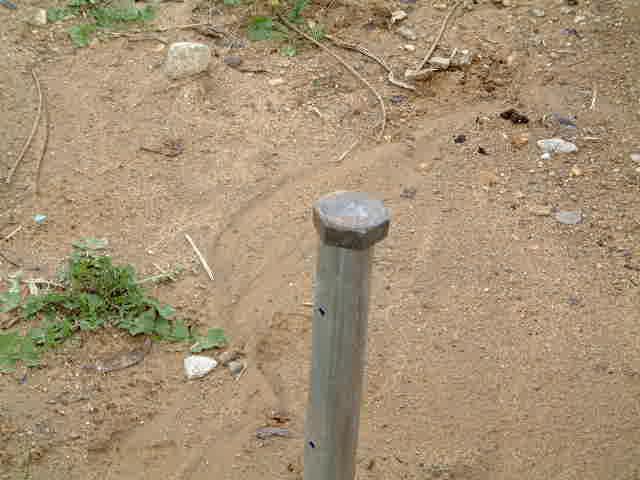 bolt to hammer the posts into the ground.