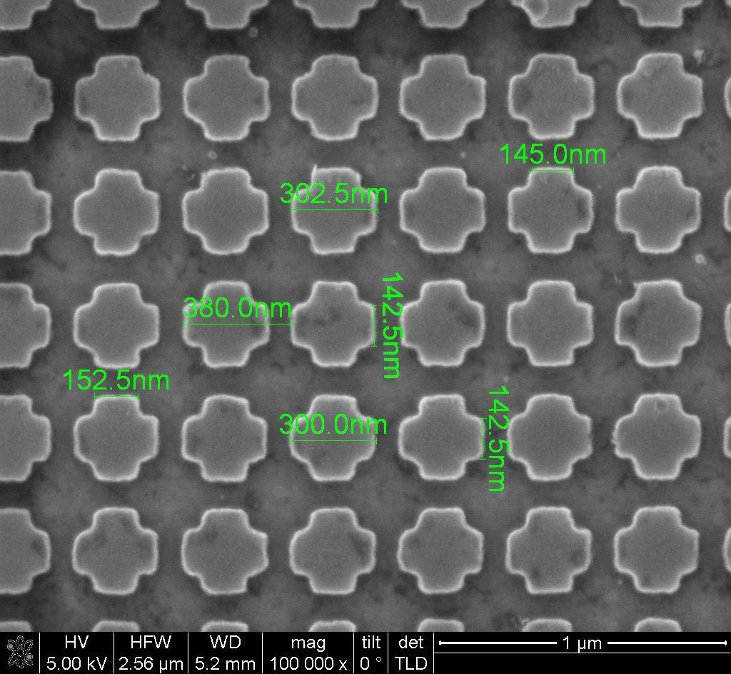 Experimental Results - Fabrication Fabrication process SEM Image Sapphire Wafer E-beam evaporate Pt and Al 2 O 3 Spin lift-off