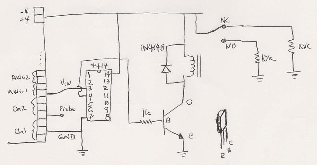 The value of the hand-drawn circuit diagram is also evident, because it clearly shows where the power connections go for