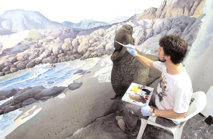 interview with What does Sean Murtha do at the American Museum of Natural History? Sean Murtha is in the Museum s Exhibitions department. He mainly paints backgrounds for dioramas.