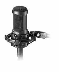 20 Series Studio Microphones AT2035 Cardioid Condenser Microphone cardioid top applications: vocals, overheads, guitar cabinets, podcasting Large diaphragm for