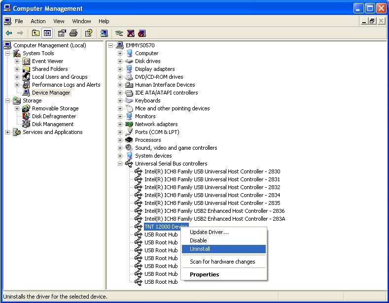 Getting Started Ansur Main Window 2 Figure 2-8. Removing Vendor Class Driver gao08.bmp 6.