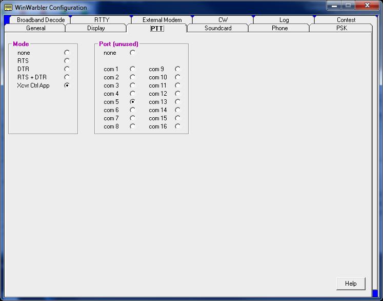 o WinWarbler s PTT configuration tab:!