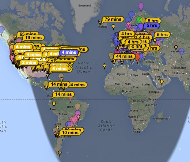 PSKreporter: After sending out a JT65 or JT9 signal go to http://pskreporter.info/pskmap.html to see where your signal has been heard throughout the world!