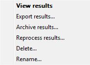 Manage Results VIEW RESULTS To view results either double click on the data of interest or click to highlight the data and then click View.