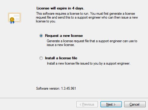 software, a new license will need to be requested.