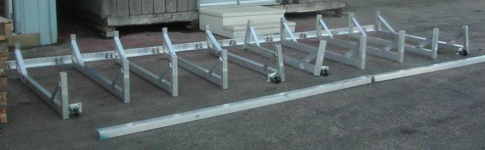 Lay the 2 assembled Porta Trak rails parallel to each other approximately 6 feet apart with