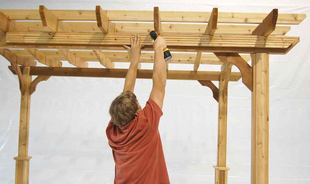 The 10' x 10' pergola uses a total of 8 stringers.