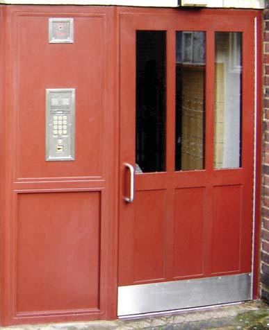 Complies with Part M regulations for wheelchair access Custom designs on request One hour fire rated Jansen steel door with side screen available in selected design Specification Sizes: Any size made