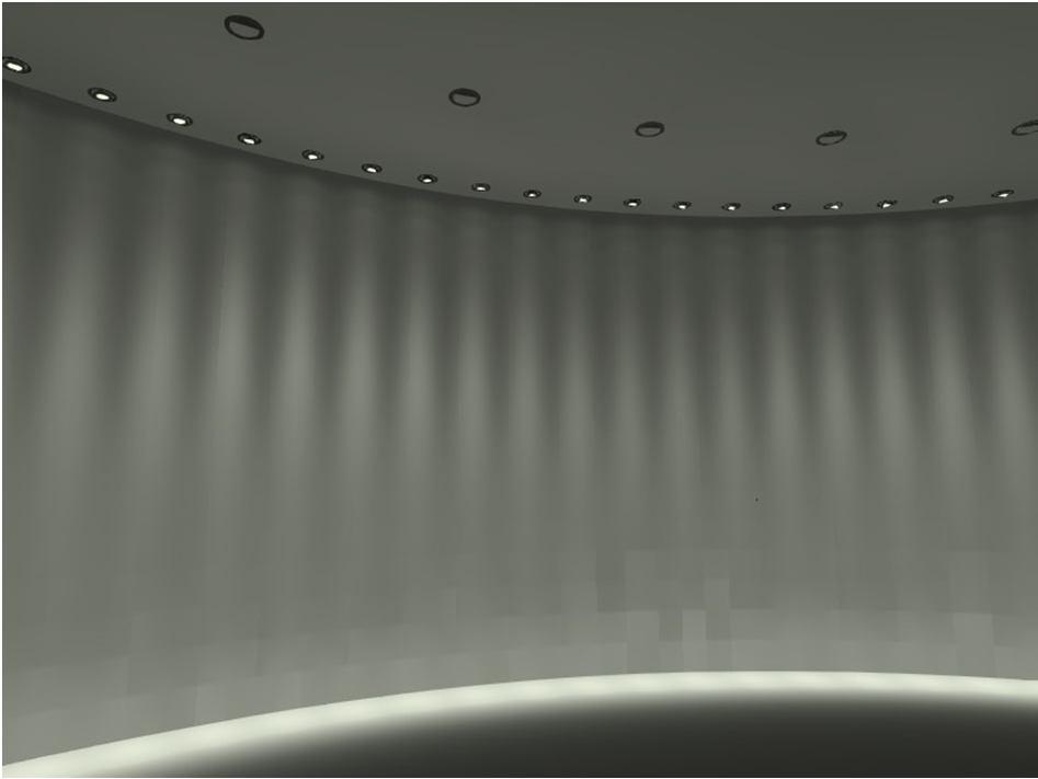 Now you should have evenly distributed lighting on the curved wall.