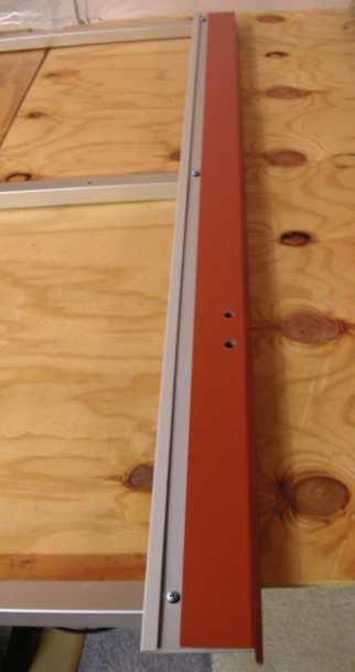 STEP 4. Install the right flashing. Align the pre-drilled holes in the flashing and the rafter tube.