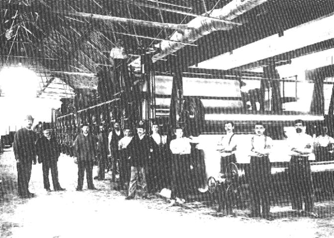 Early industrial paper manufacturing Start-up of the first