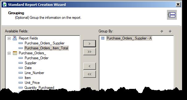 How To: 1. Begin by creating a new report using the Standard Report Wizard. 2. Use your data or the ConstructionWorks Purchase Orders table. 3.
