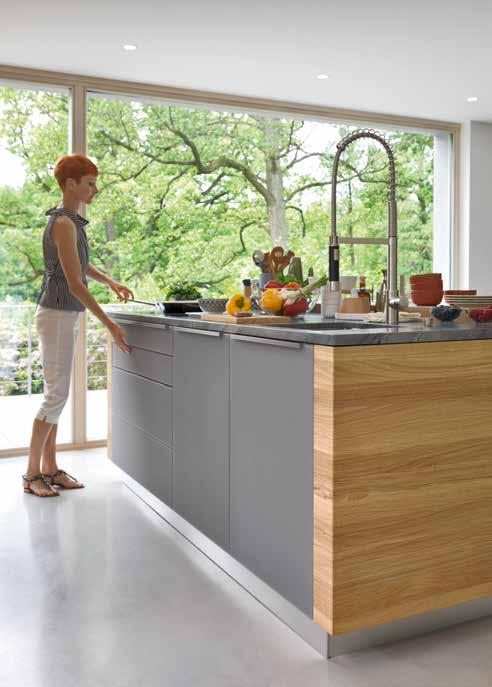 62 design options design options 63 types of wood alder beech beech heartwood oak wild oak cherry MATERIALS Natural materials in our kitchen guarantee a healthy environment for preparing
