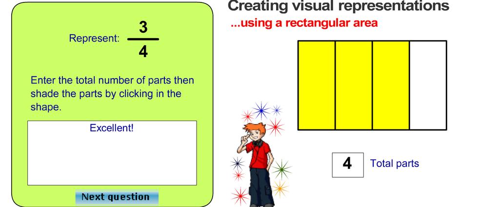 1.5 Creating Visual select a representation (from rectangle, circle or length) and model different fractions using that representation. 1.6 Quiz: Representing Simple 1.7 
