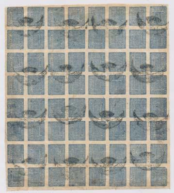 ...est $150 1234 1235 1236 #29A 1917 One anna blue, full sheet with clear outer margins, very fi ne.