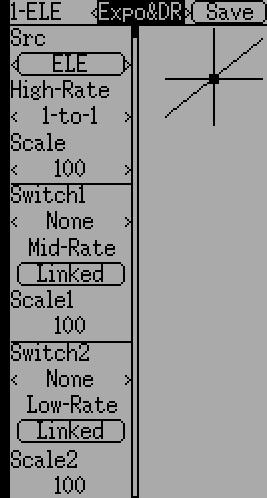 9.2.5 Expo & Dual-Rate Mix Type Selecting a value for Switch1 or Switch2 will activate the corresponding section.