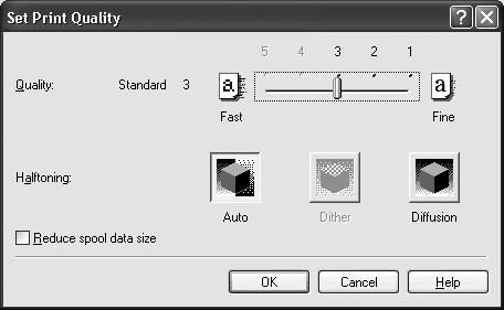 Advanced Printing 2 Select Custom in Print Quality, then click Set... to open the Set Print Quality dialog box.