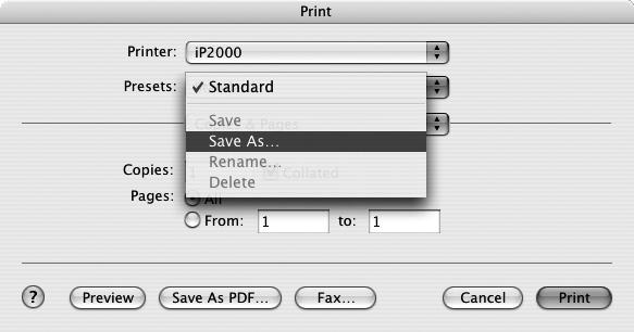 Advanced Printing 1 Open the Print dialog box. See "Printing with Macintosh" on page 16. 2 Select all of the necessary settings.
