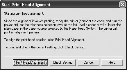 ì Printing Maintenance Aligning the Print Head If ruled lines are displaced or the print result is unsatisfactory, Print Head alignment is required.