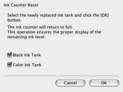 pop-up menu. (2) Click Ink Counter Reset.