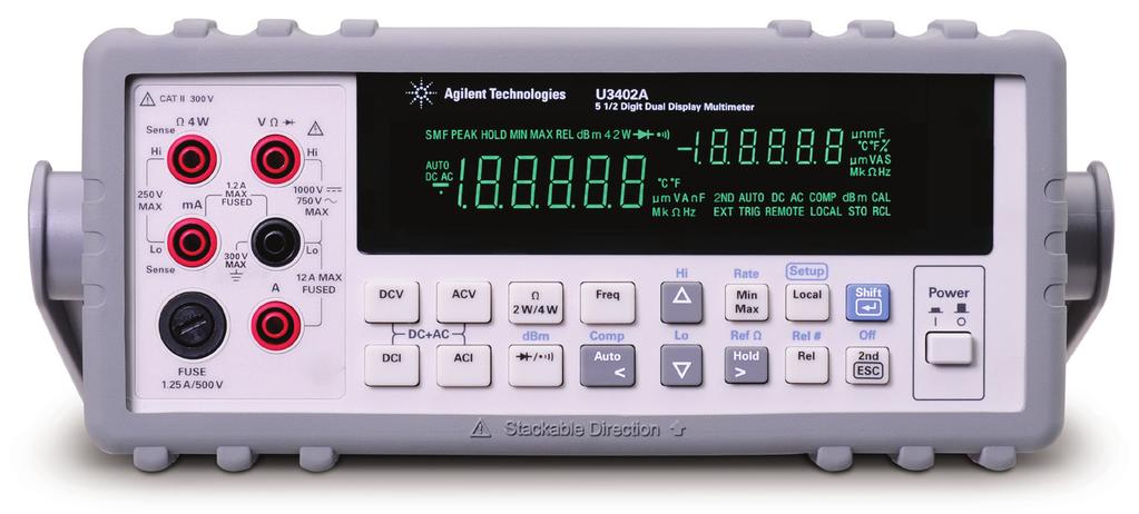 Take a closer look Primary display Secondary display Input terminals and current fuse Measurement function keypads Autoranging, manual range and comparator