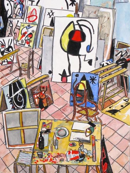 " "Miró's Studio, Mallorca," 2015, watercolor,