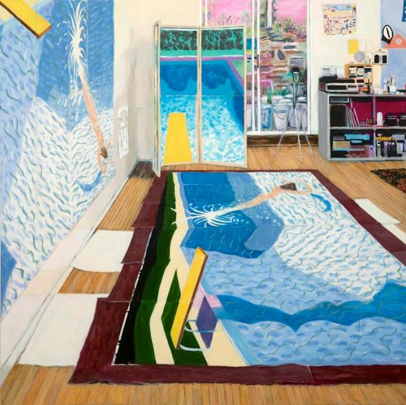 "Hockney's Studio While Painting Paper Pools,"
