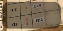 He places the event marker end of game (flipside up) on the event space of 1810. Afterwards he prepares the other event markers.