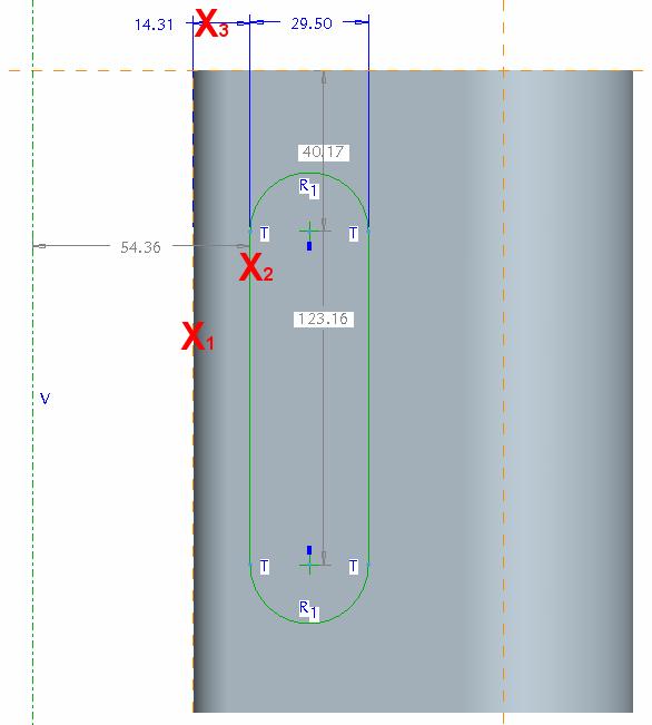 The next step is to dimension the handle profile to the required dimensioning scheme. 23. From the Sketch toolbar select Create Dimension. 24.