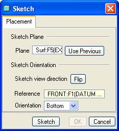 Before you start sketching, Pro ENGINEER needs to know where to place the sketch and how it is to be oriented.