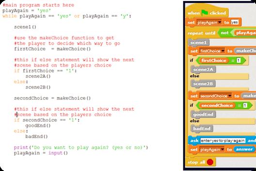 GAME DESIGN WITH PYTHON Grade 5+ Come see why Python s simple and readable code is easy to jump into, but powerful enough to be used by Google and NASA.