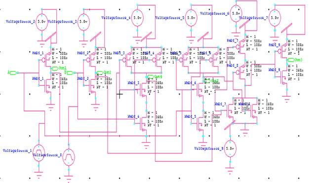 III. Figure 4: CMOS based 1 Bit Magnitude Comparator Pass Transistor Logic Implementation The Pass transistor logic has many advantages like the usage of few transistors, small input capacitance,