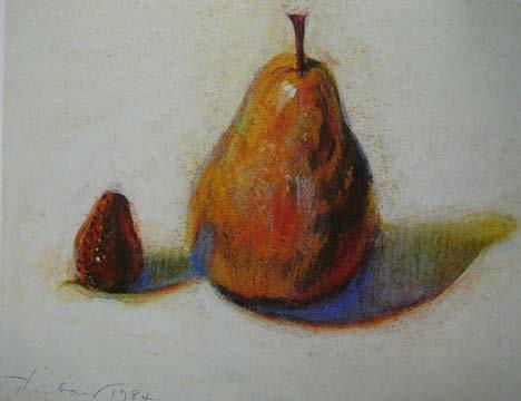 Complementary Zing Wayne Thibaud, Untitled, Pear with Strawberry Complementary Colors are capable of creating two opposite effects: 1.