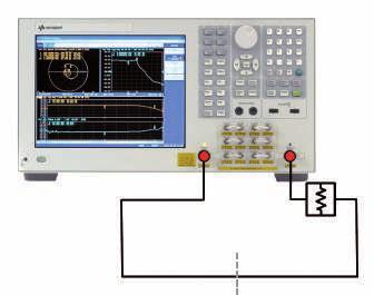 (2) Perform receiver calibration After connecting a thru between the port 1 and port 2, receiver calibration is performed for absolute measurements using the receiver B for all channels.