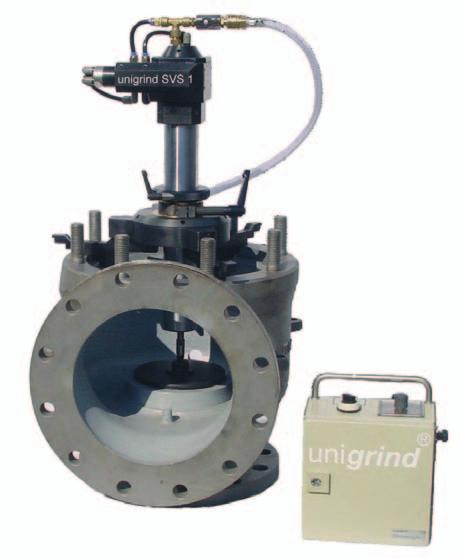 Small valves and globes are done on the machine stand with centring vice and pneumatic lifting device for the machine.
