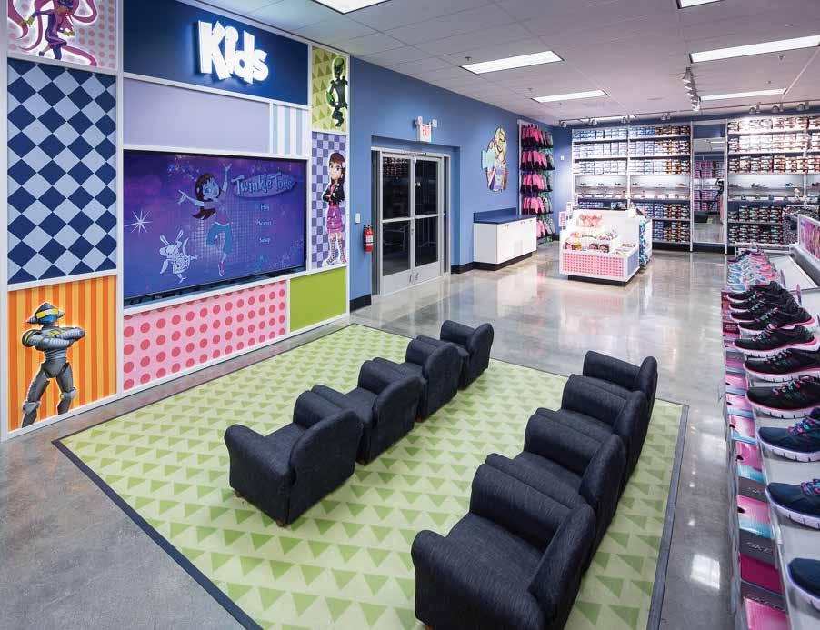 Skechers Corporate Retail Store Wanting to create a durable, non-slip area with graphic impact as well as branding, Skechers turned to LSI.