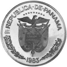 coat of arms Vasco Nunez de Balboa facing left 1985 (P)