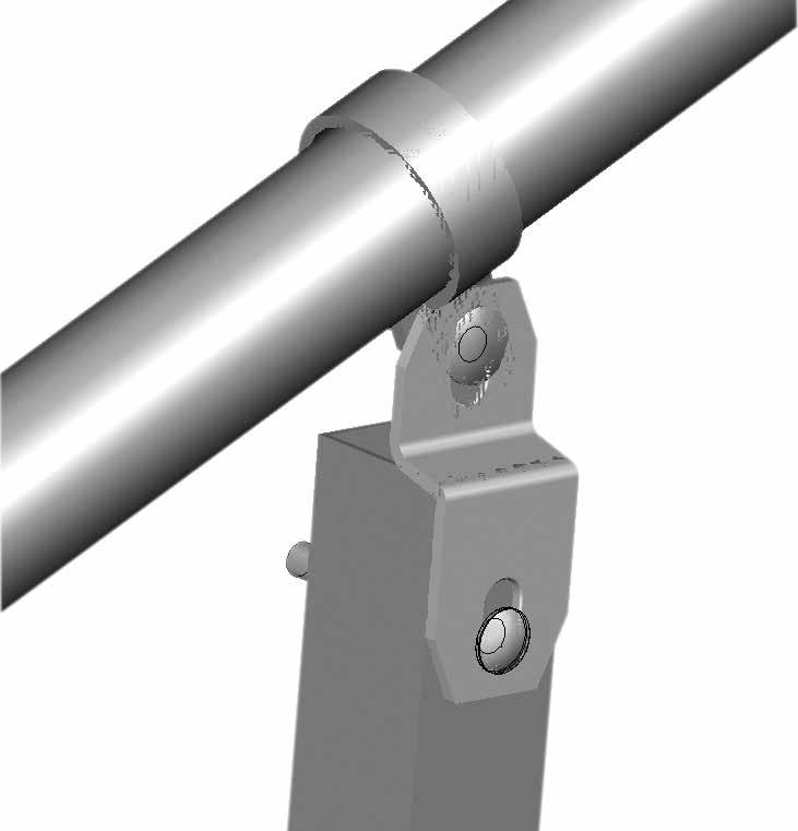 See diagram below. End Rafter Ground Post Base Tube The bracket shown in this diagram can be installed with either its short section (as shown) or the long section attached to the ground post.